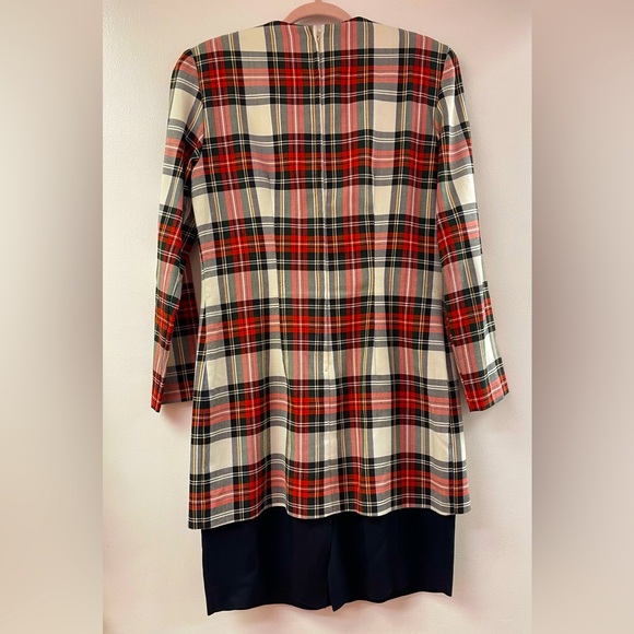 Santa Fe by Jim Tremblay Vintage plaid button red Sheath mini dress 10 - Picture 2 of 8